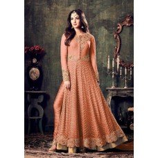 AC4707-G ORANGE INDIAN HEAVY EMBROIDERED WEDDING WEAR DRESS